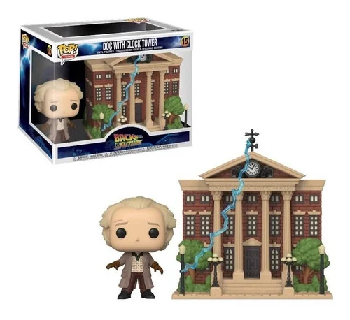 FUNKO POP BACK TO THE FUTURE DOC WITH CLOCK TOWER  : FIGURA VOLVER AL FUTURO DOC CON LA TORRE DEL RELOJ 15