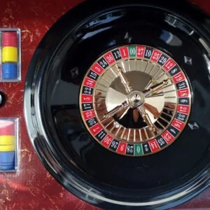 JUEGO DE MESA CASINO INCLUYE TAPETE Y FICHAS DE JUEGO: RULETA 12 PULGADAS