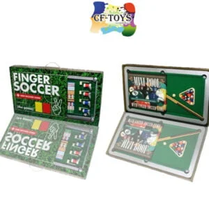 JUEGO DE MESA MINI MESA DE BILLAR Y FUTBOLITO A ESCALA MADERA POOL