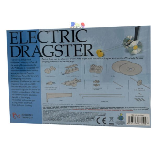 JUEGO DIDACTICO: TOYSMITH 4M: DRAGSTER ELECTRICO: ARMA TU CARRO: DIY - Image 3