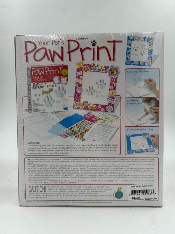 JUEGO DIDACTICO: TOYSMITH 4M: PAW PRINT: FABRICA PLACA CON HUELLA PERRO Y GATO: ARCILLA RECUERDO MASCOTA DIY - Image 4
