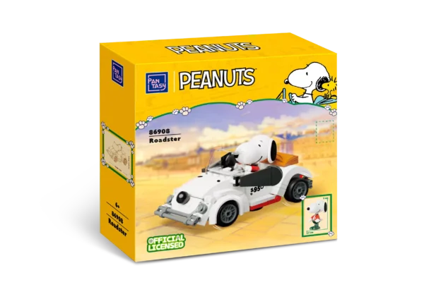 Juego Set De Bloques Kit De Construccion: Pantasy: Peanuts Snoopy Carro